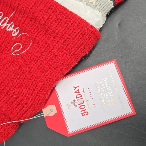 NEW COOPER Pottery Barn Christmas Holiday Stocking Wool Blend Fair Isle - Picture 2 of 10